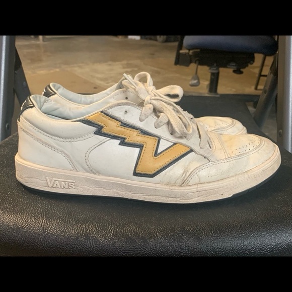 Vintage Y2K Leather Lightning Bolt Vans  Size 10 - Picture 3 of 6